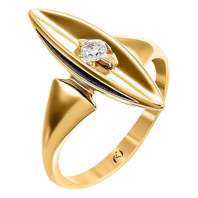 Кольцо, золото, бриллиант, Зк-10030